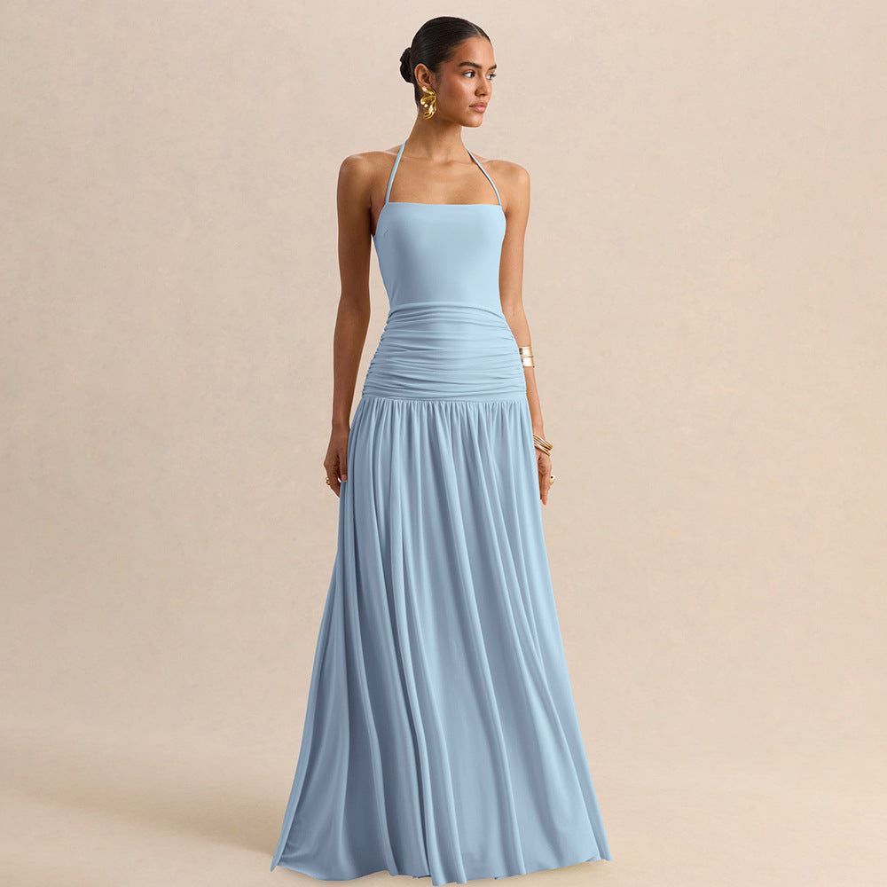 Vestido largo con escote halter