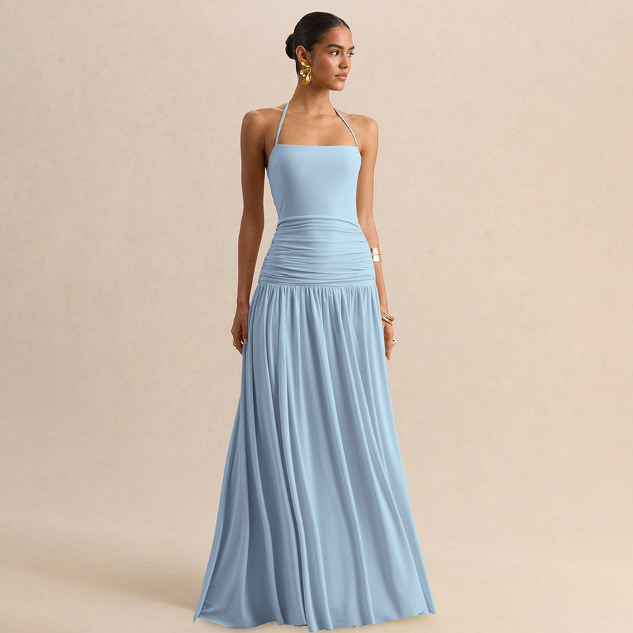 Vestido largo con escote halter