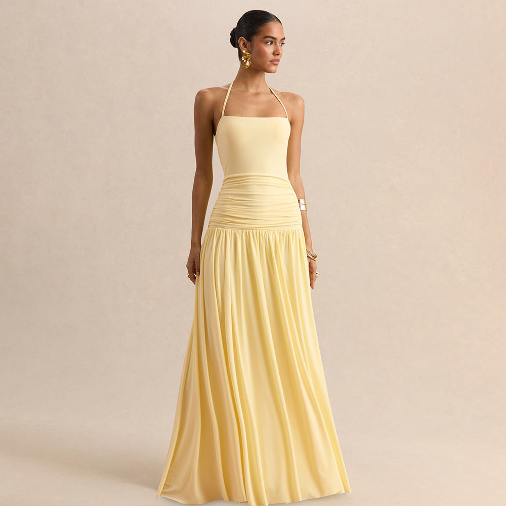 Vestido largo con escote halter