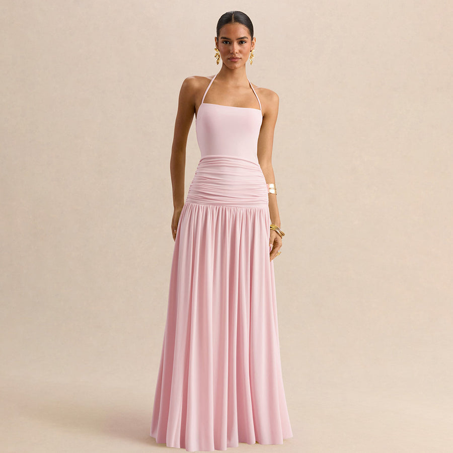 Vestido largo con escote halter