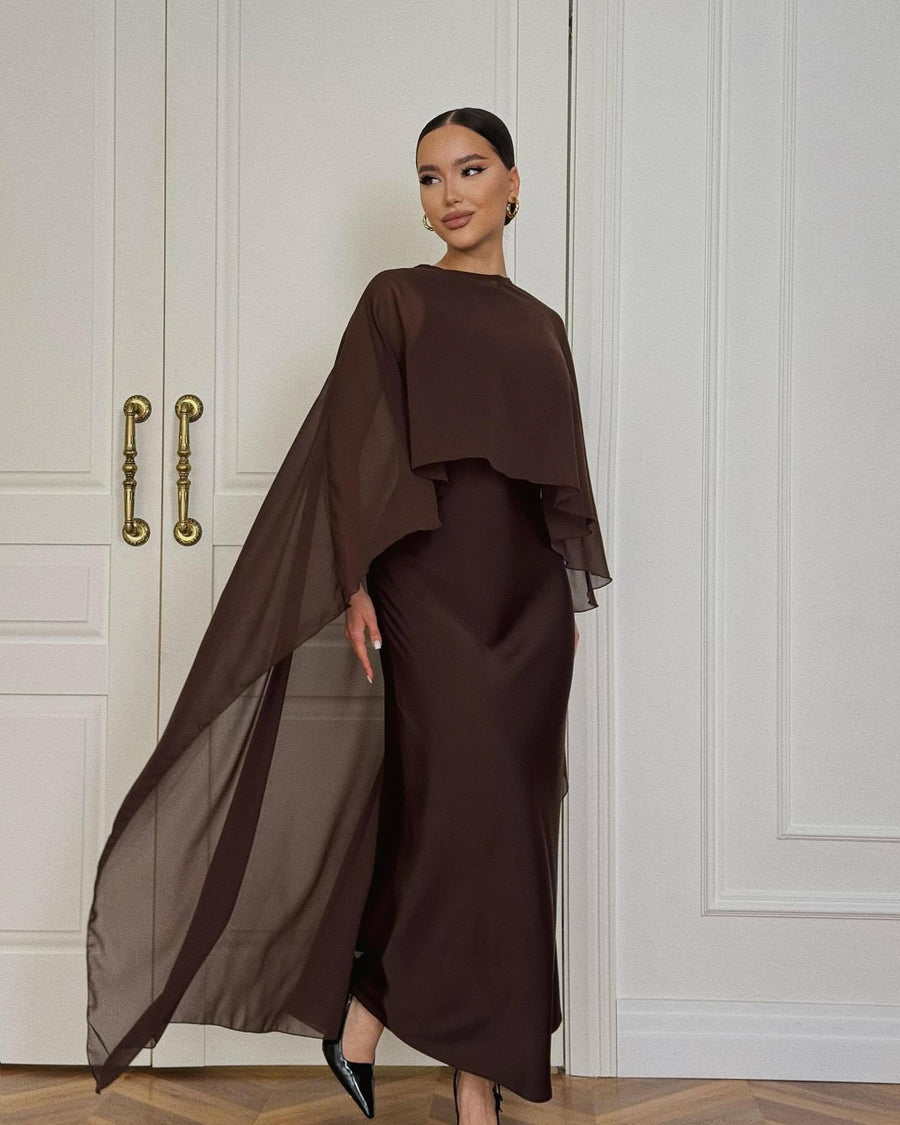 Elegant Women's Dress and Shawl Set