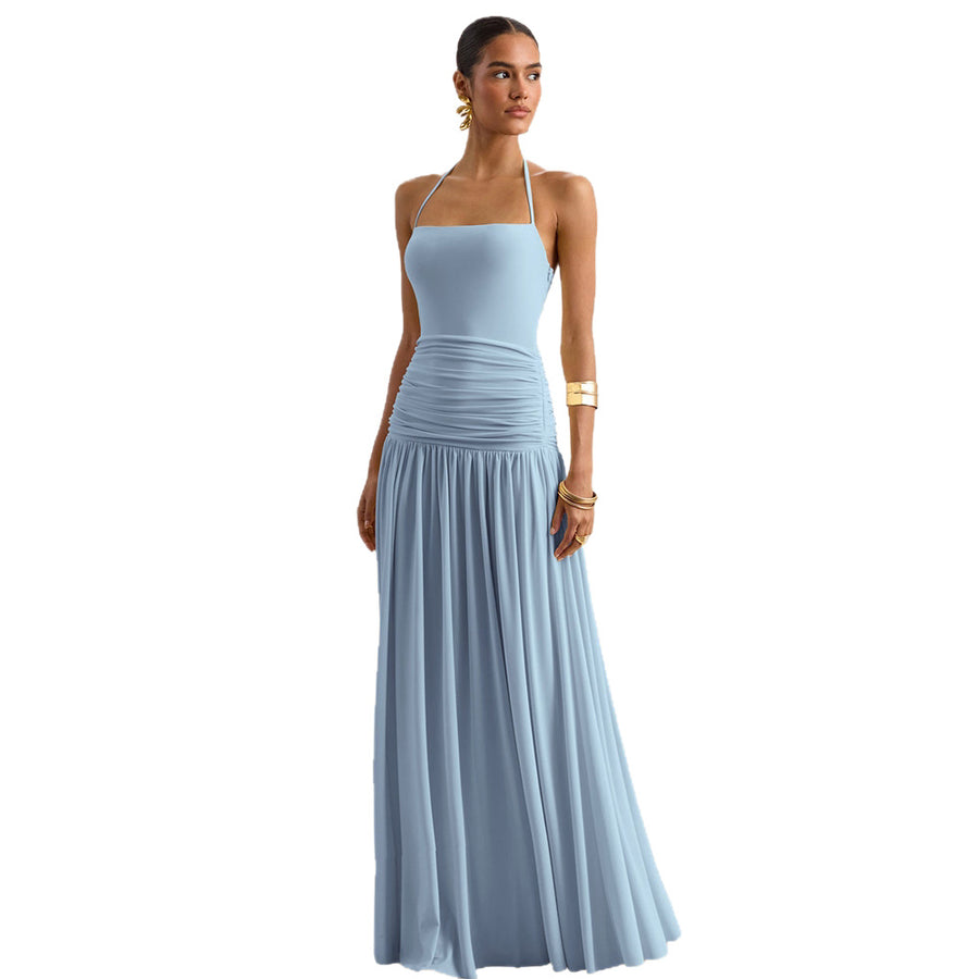 Vestido largo con escote halter
