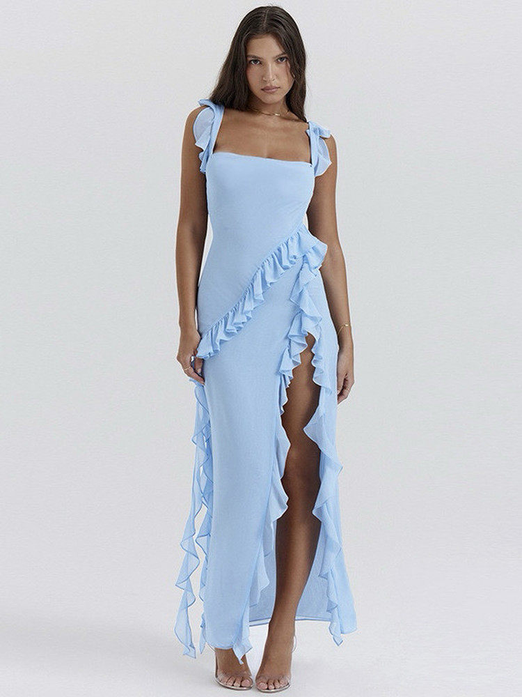 Elegant Ruffle Evening Gown