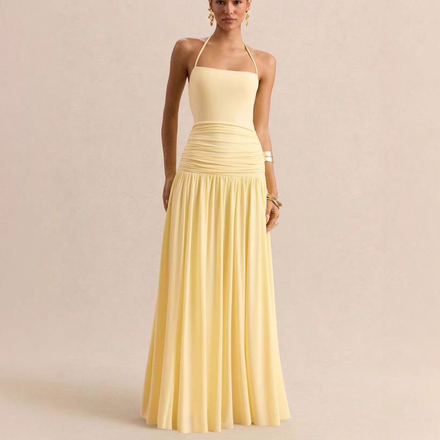 Vestido largo con escote halter