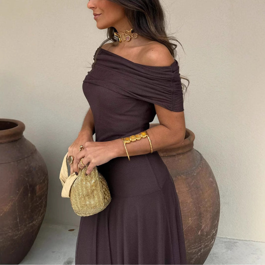 Elegant Mesh Patchwork Slim-Fit Dress