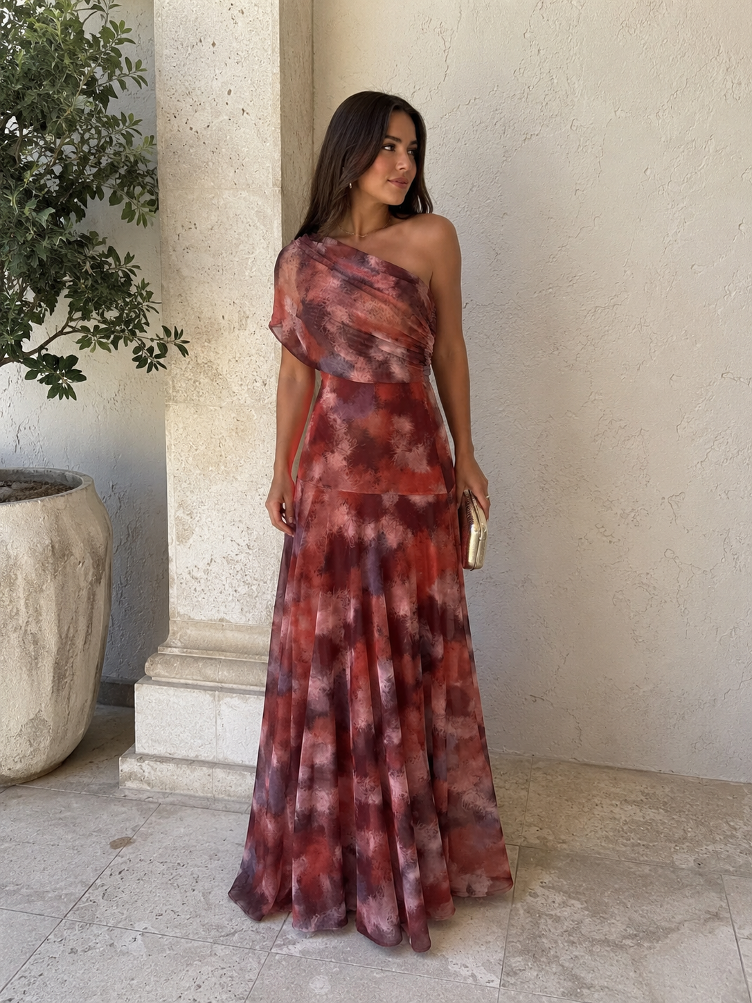 Vestido largo estampado