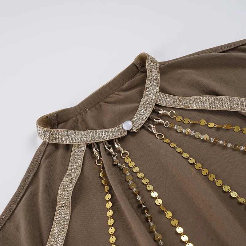 Vestido corto con espalda joya