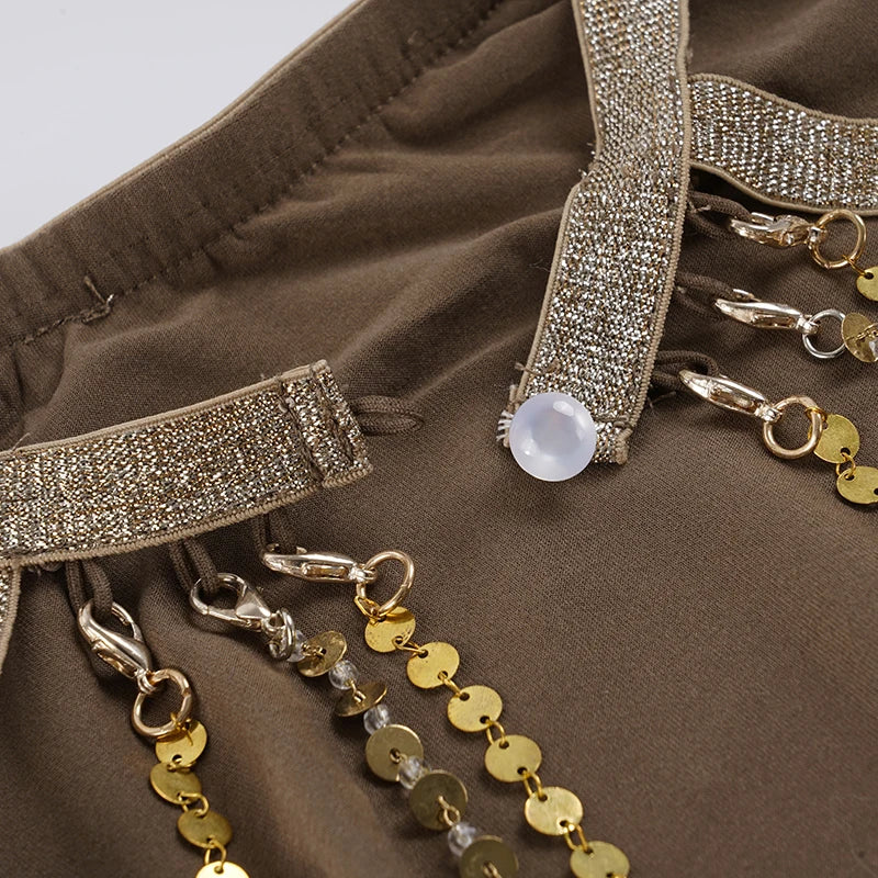 Vestido corto con espalda joya