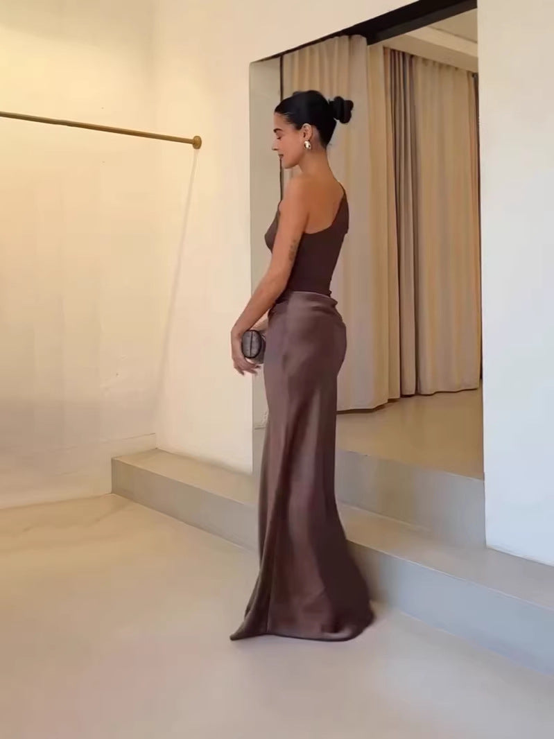 Elegant Solid Color Backless Bodycon Dress