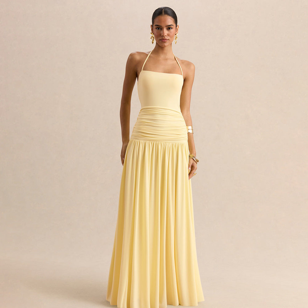 Vestido largo con escote halter