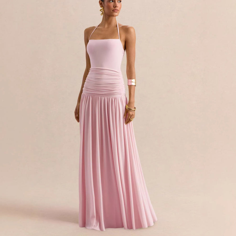 Vestido largo con escote halter