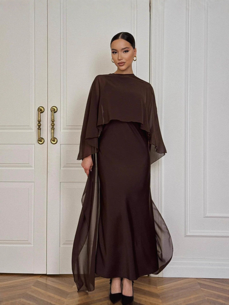 Elegant Women's Dress and Shawl Set