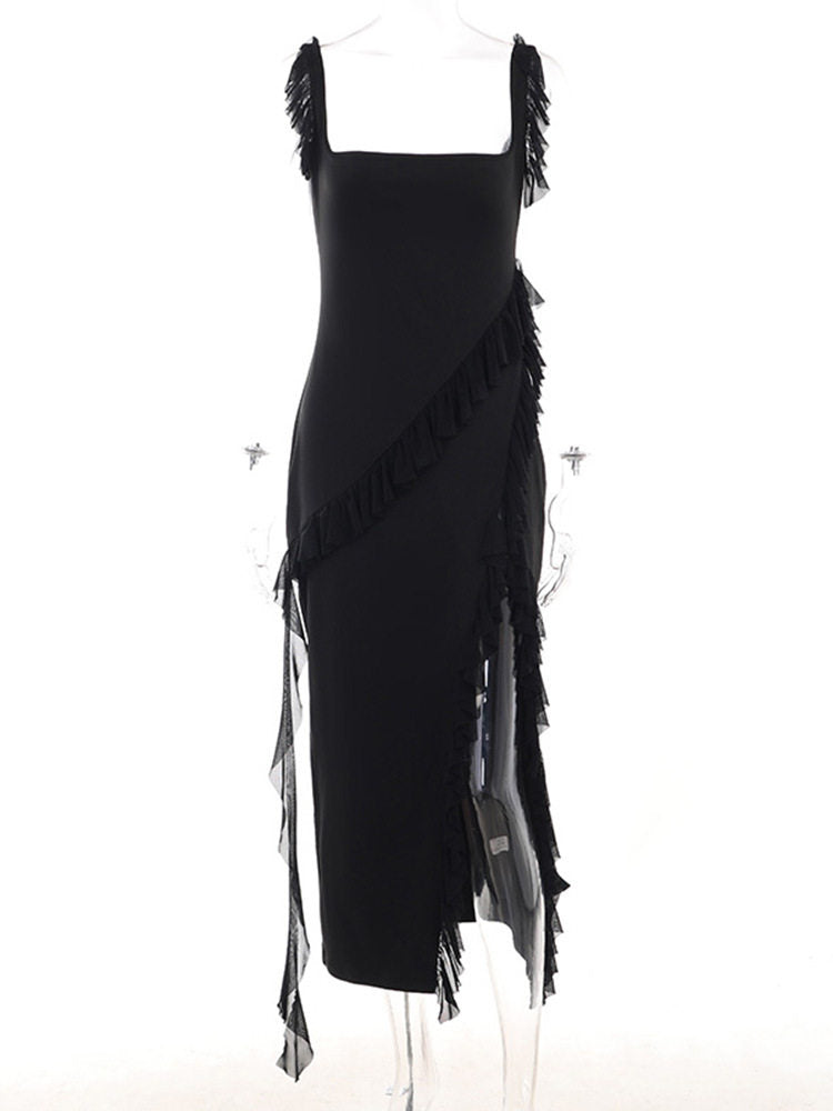 Elegant Ruffle Evening Gown