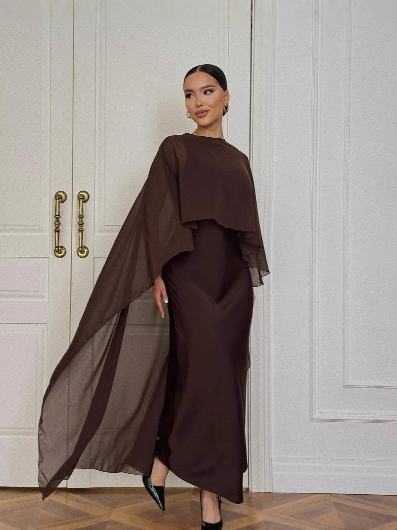 Elegant Women's Dress and Shawl Set