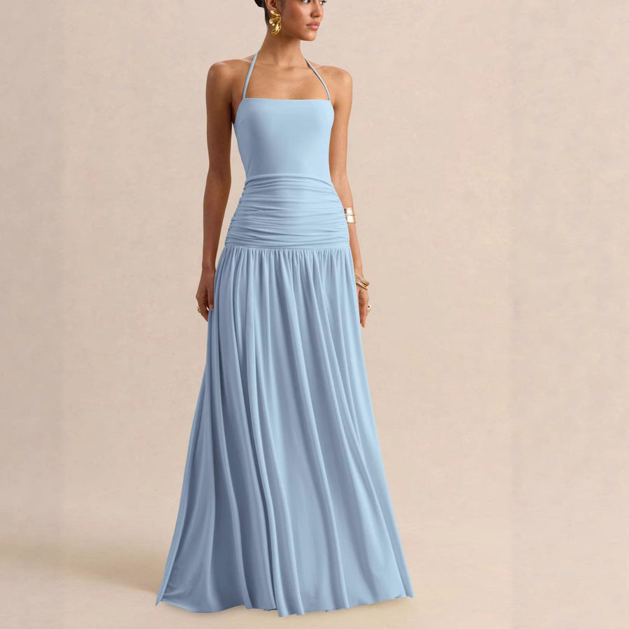 Vestido largo con escote halter