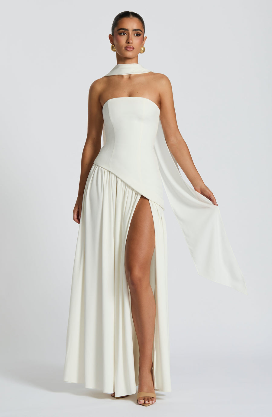 Maliyah Maxi Dress - Ivory Dress Babyboo Fashion Premium Exclusive Design